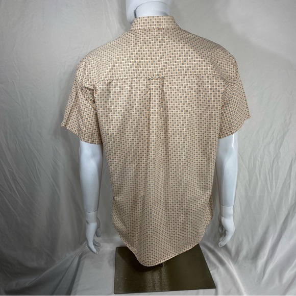 Chaps RL Men’s Orange & Gray Geo Print Short Sleeve Button Down - Picture 7 of 7